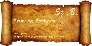 Szunyog Barbara névjegykártya